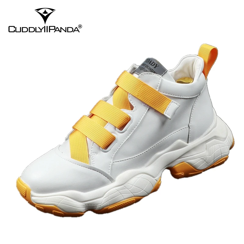 CuddlyIIPanda Men Fashion Casual Ankle Boots Spring Summer Autumn Thick Bottom Trending High Top Shoes Toady Print Sneakers | Обувь
