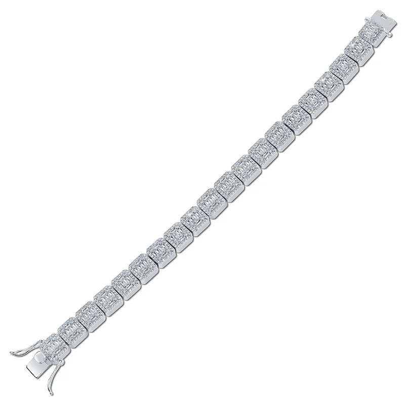 Хип-хоп Bling Iced Out AAA кубический циркон браслет 1 ряд теннисная цепь браслеты квадратный CZ звено цепи мужские хип-хоп рэппер ювелирные изделия