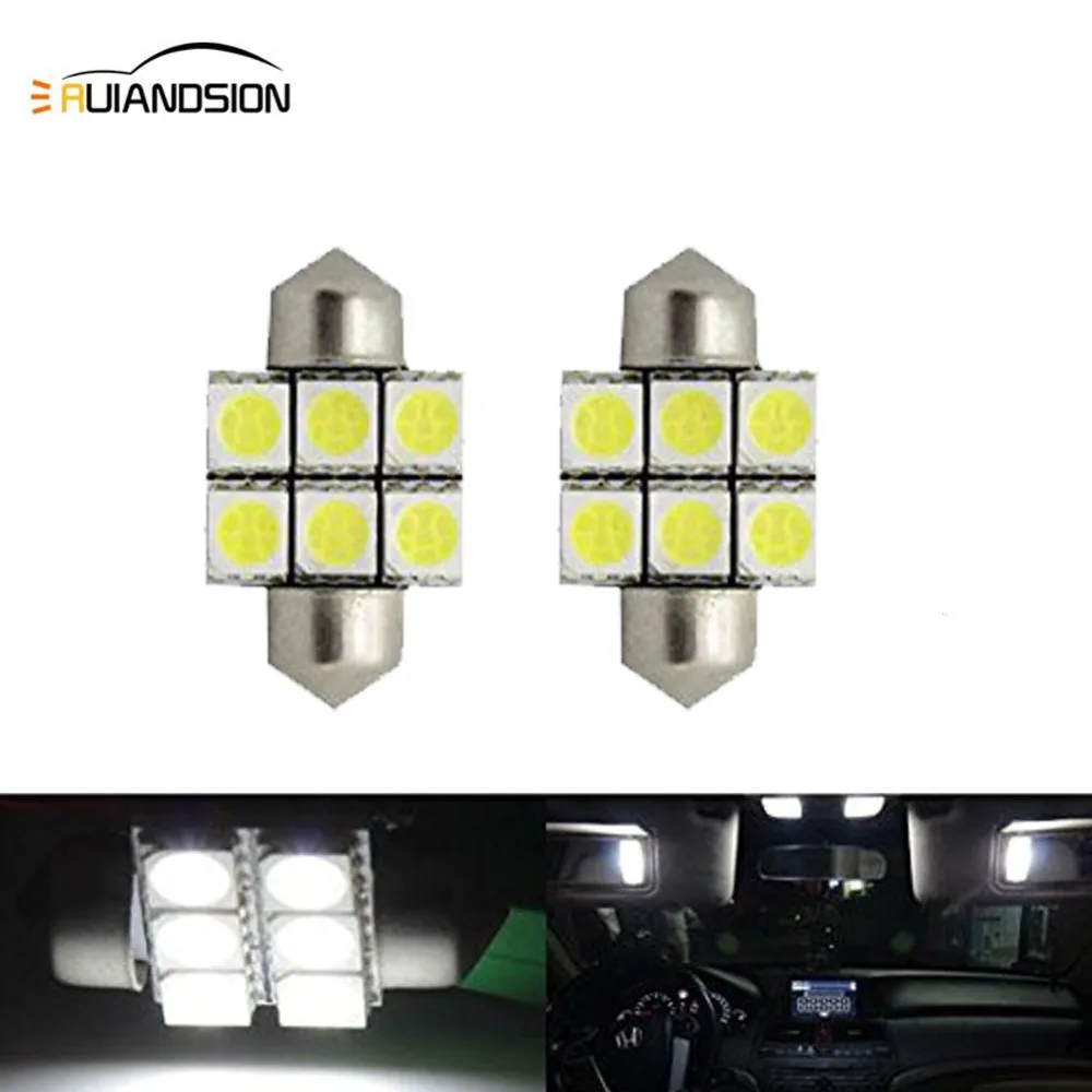 2X гирлянда 28 мм 1 10 &quot31 25&quot 5050 6SMD DE3021 DE3022 светодиодсветодиодный Ксеноновые белые