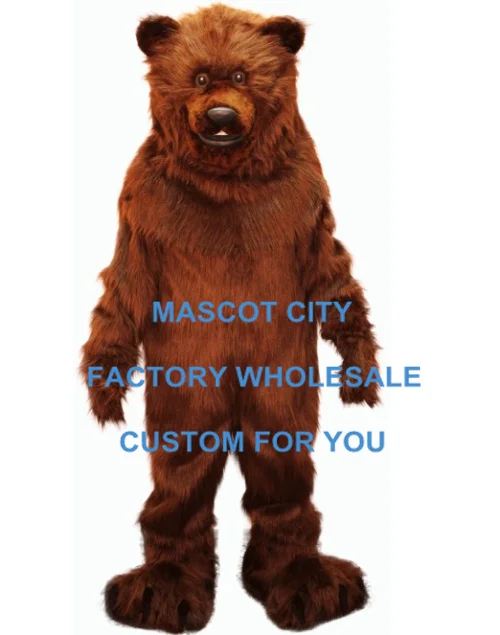 High Quality Big Grizzly Bear Mascot Costume Adult Size Fancy Dress Mascotte Mascota Carnival Cosply SW487 | Тематическая одежда и