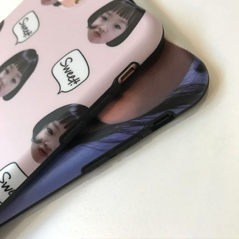 Симпатичные Корея Маленькая девочка выражение лица телефон Обложка для 6 S 7 Plus