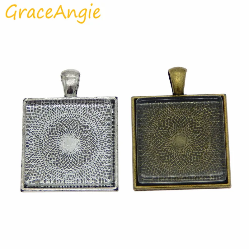 GraceAngie 2 комплекта квадратная металлическая база из старинной бронзы