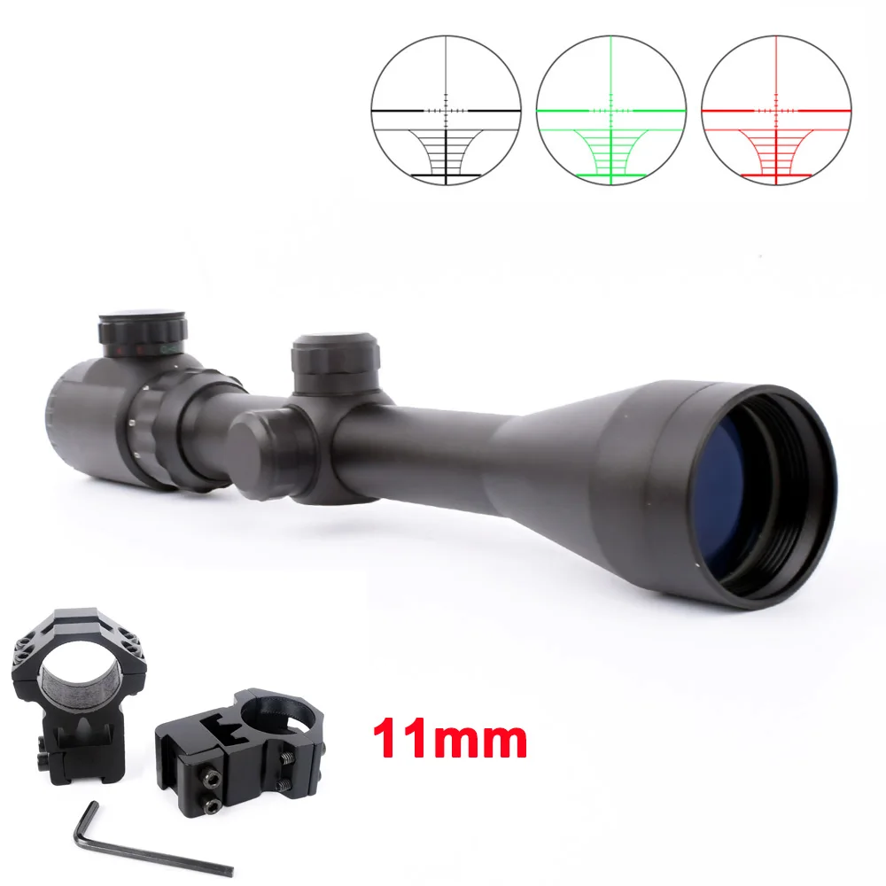 11mm 3-9x40 Оптический прицел Красный Зеленый дальномер с подсветкой Оптический Снайперский прицел охотничьи прицелы прицел - Цвет: 11mm