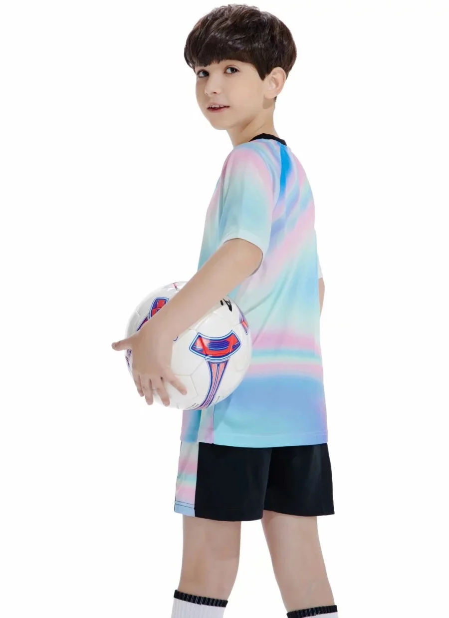Новые детские трикотажная Футбольная форма Maillot De Foot Джерси под заказ футбол дети дышащие спортивный набор мальчик Футбольная форма