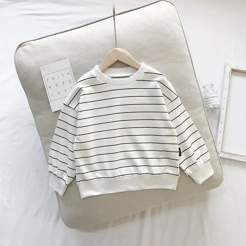 Casual Autumn Boys Sweatshirt Infants Toddler Baby Clothes Kids Children Striped Long Sleeve Pullover Tops Sweatshirts S8916 |