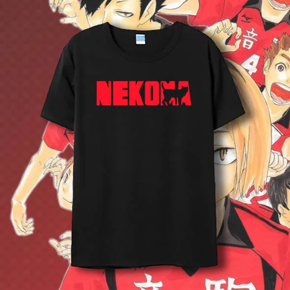 Футболка с короткими рукавами Haikyuu Nekoma школьная футболка Kuroo Tetsurou для косплея