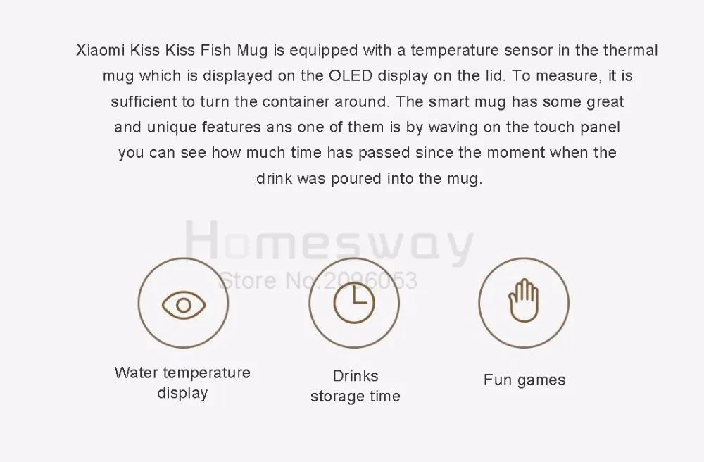 Xiaomi KissKissFish Смарт кружка для путешествий Вакуумная чашка из нержавеющей стали с OLED дисплеем температуры 430 мл 310 г портативный