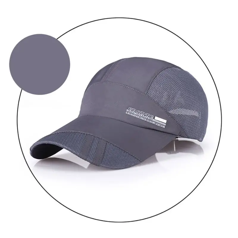 dark gray Летняя спортивная бейсболка козырек для бега Спортивная Кепка быстросохнущая - Цвет: dark gray