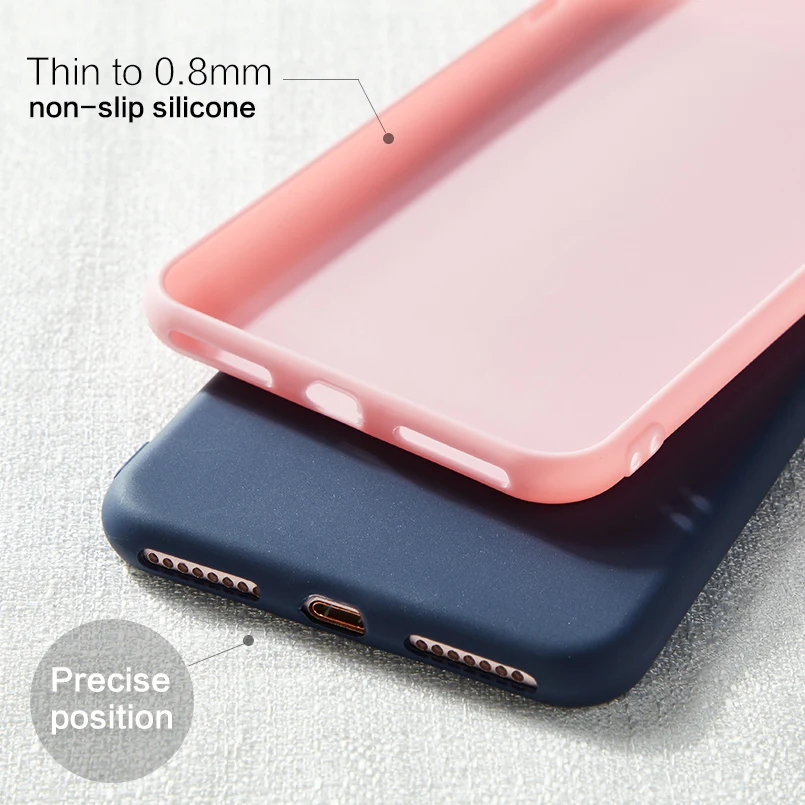 Luxury For iPhone 7 Plus Case Soft Silicone Plain Back Cover 8 6 6s X XS Max XR Conque Shockproof |