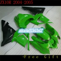 latest motorcycle fairing kit for kawasaki ninja zx10r 2004 2005 zx10r 04 05 cool green black abs fairings set