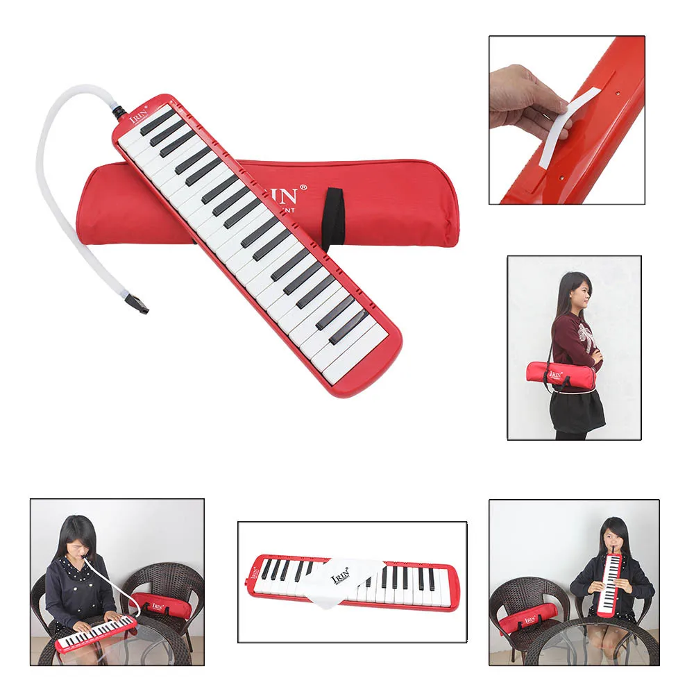 

1 set 37 Piano Keys Melodica Pianica Musical Instrument with Carrying Bag for Students Beginners Kids Red