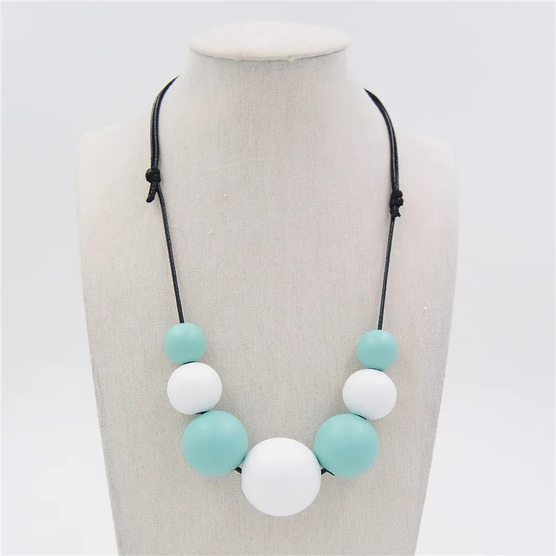 Цветное деревянное ожерелье с шариками из натурального дерева массивное