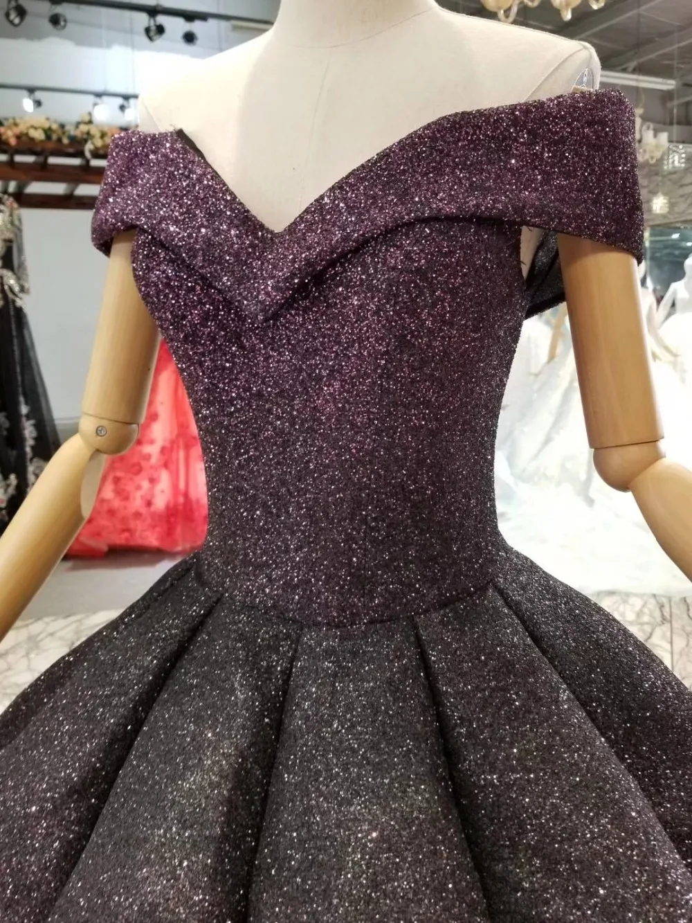 CloverBridal Пышное Бальное платье юбка длиной до пола с открытыми плечами бирюзовое черное двухтонное блестящее свадебное платье новейшее