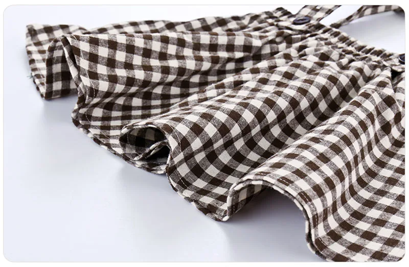 1 шт. одежда для маленьких девочек комбинезоны малышей на весну и осень клетчатое