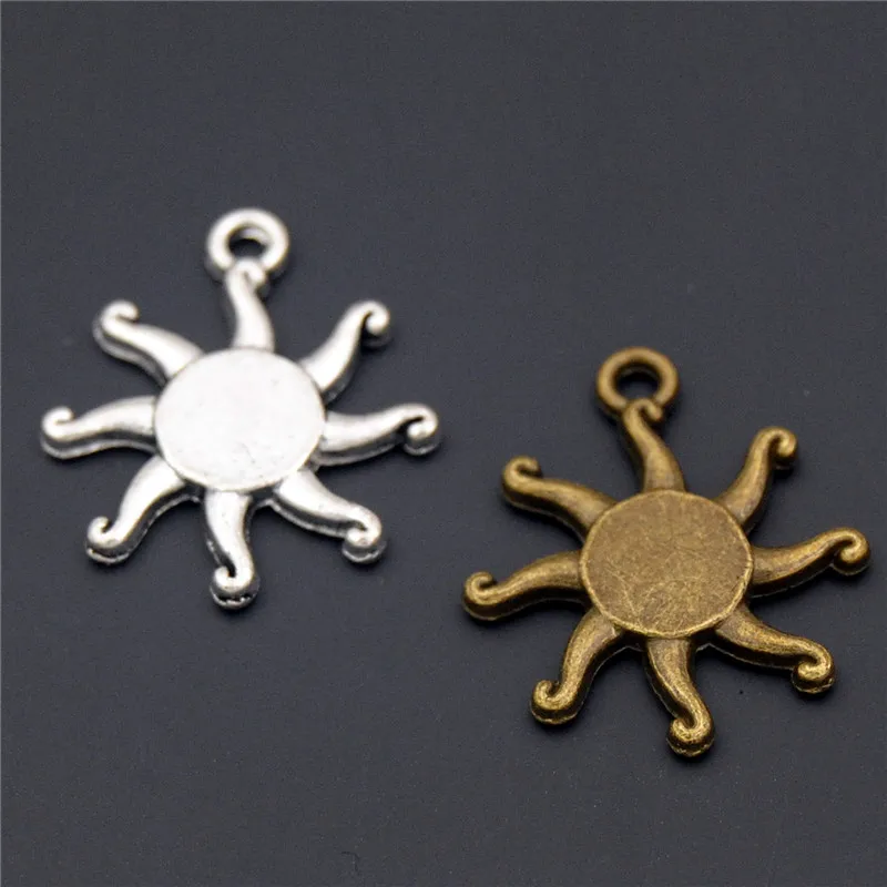 10 шт. серебряные подвески в бронзовом цвете 19 х17 мм A650/A99|sun charm pendant|sun charmhandmade |