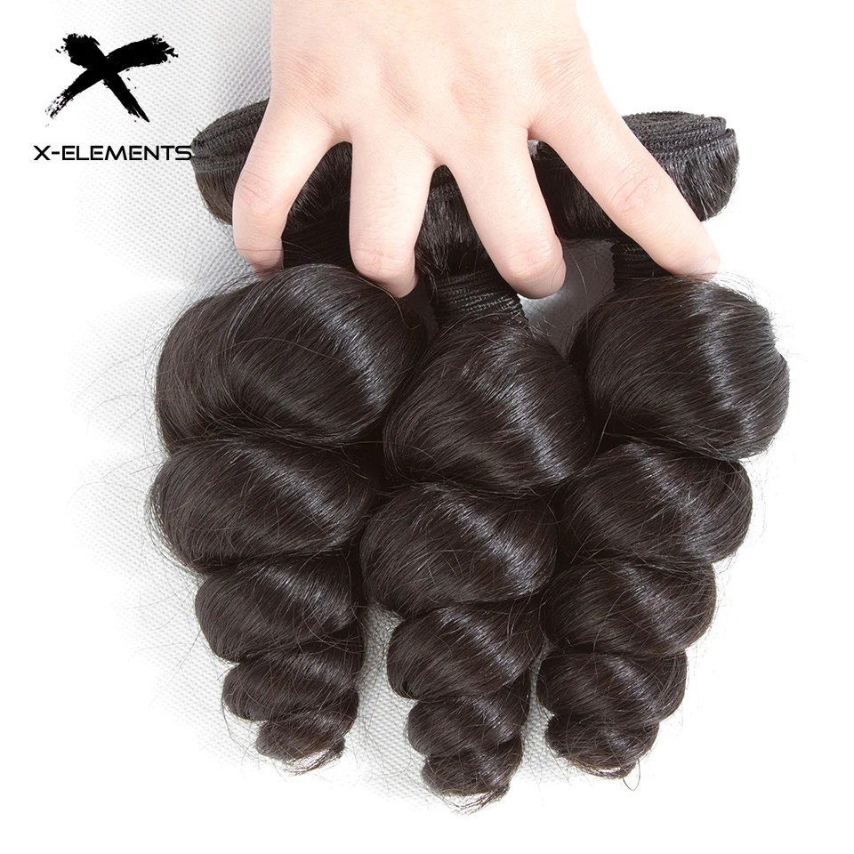 X Element свободные волнистые в наборе волос Weave Расширения натуральный цвет
