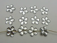 200 clear acrylic flatback flower sewing rhinestone 12mm sew on bead center hole
