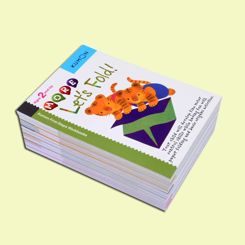 12 шт. кумон let's fold /let's color cut paper Sticker Book Kids English picture book baby gift |