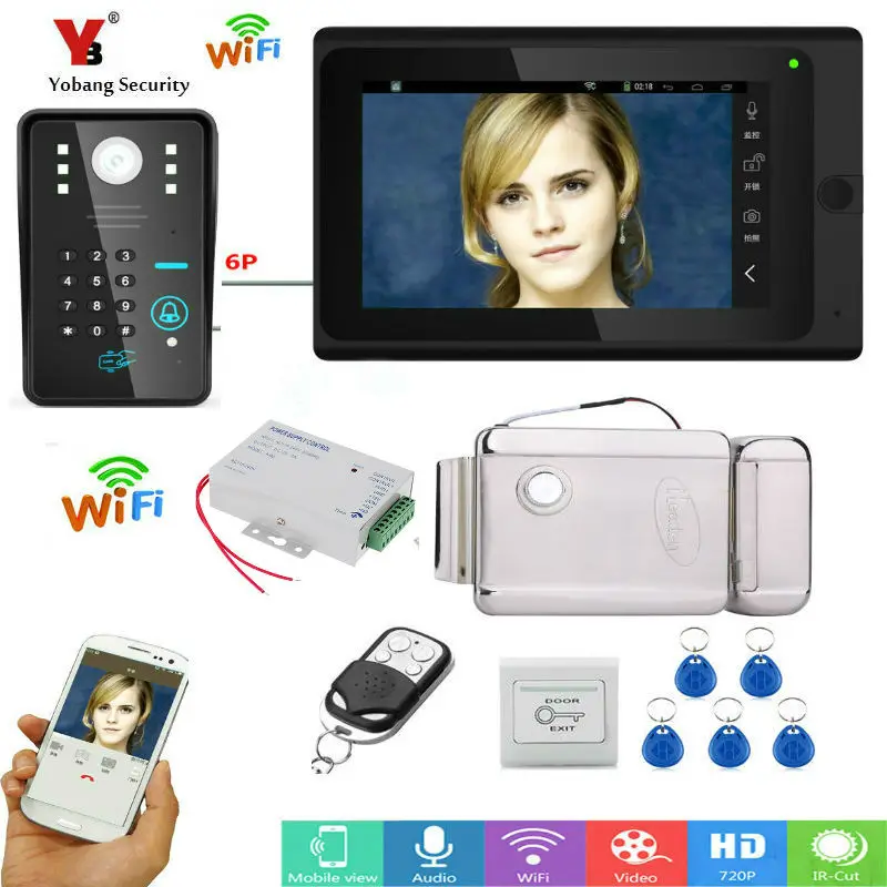 7 ''Lcd-scherm Draadloze wifi Video Deurtelefoon Systeem Visuele Intercom Deurbel Indoor Monitor Outdoor IR Camera Night View