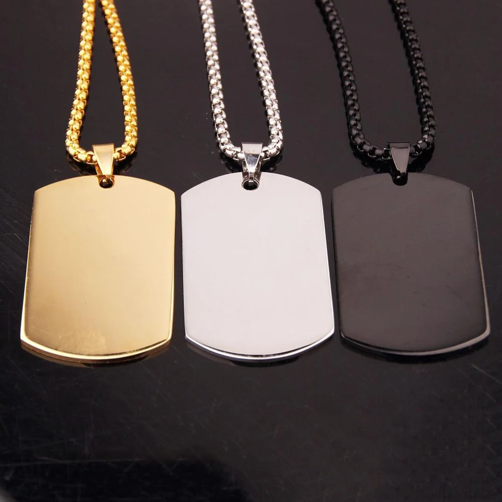 Армия Dog Tag настоящие мужские Титан Сталь кулон цепи Цепочки и ожерелья