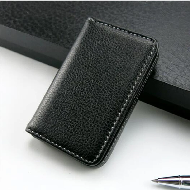 Модный мужской деловой держатель для карт повседневный кожаный кошелек монет ID