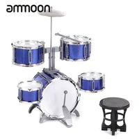 compact size drum set children kids musical instrument toy 5 drums with small cymbal stool drum sticks for boys girls