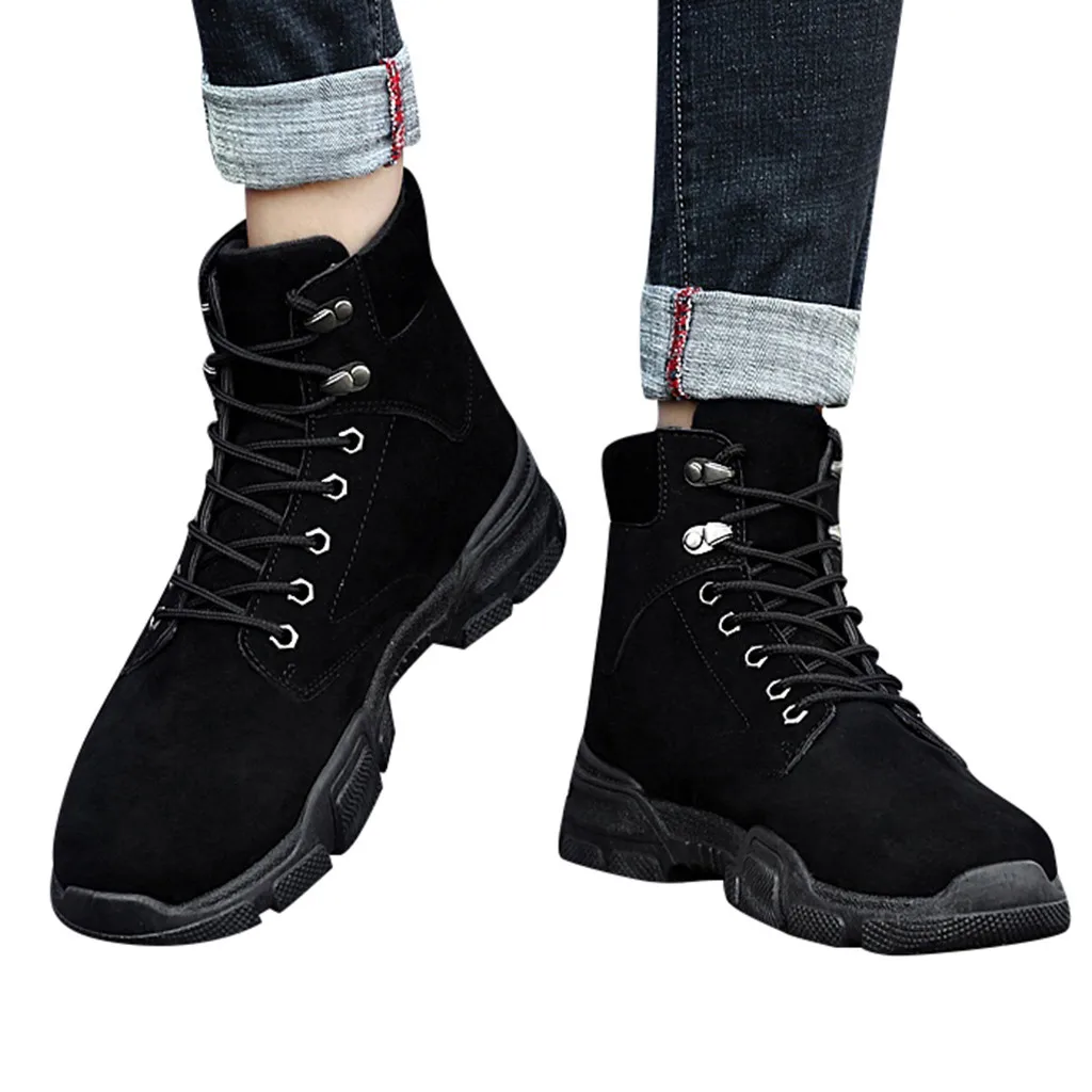 Мужские кожаные ботинки Челси с высоким берцем в английском стиле на каблуке