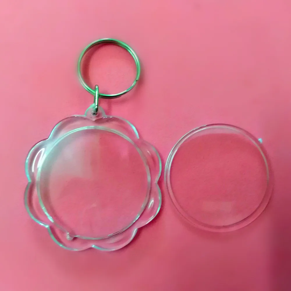 

3000pcs Large Sunflower Shaped DIY Acrylic Blank Picture Frame Keychains Transparent Blank Insert Photo Keychains