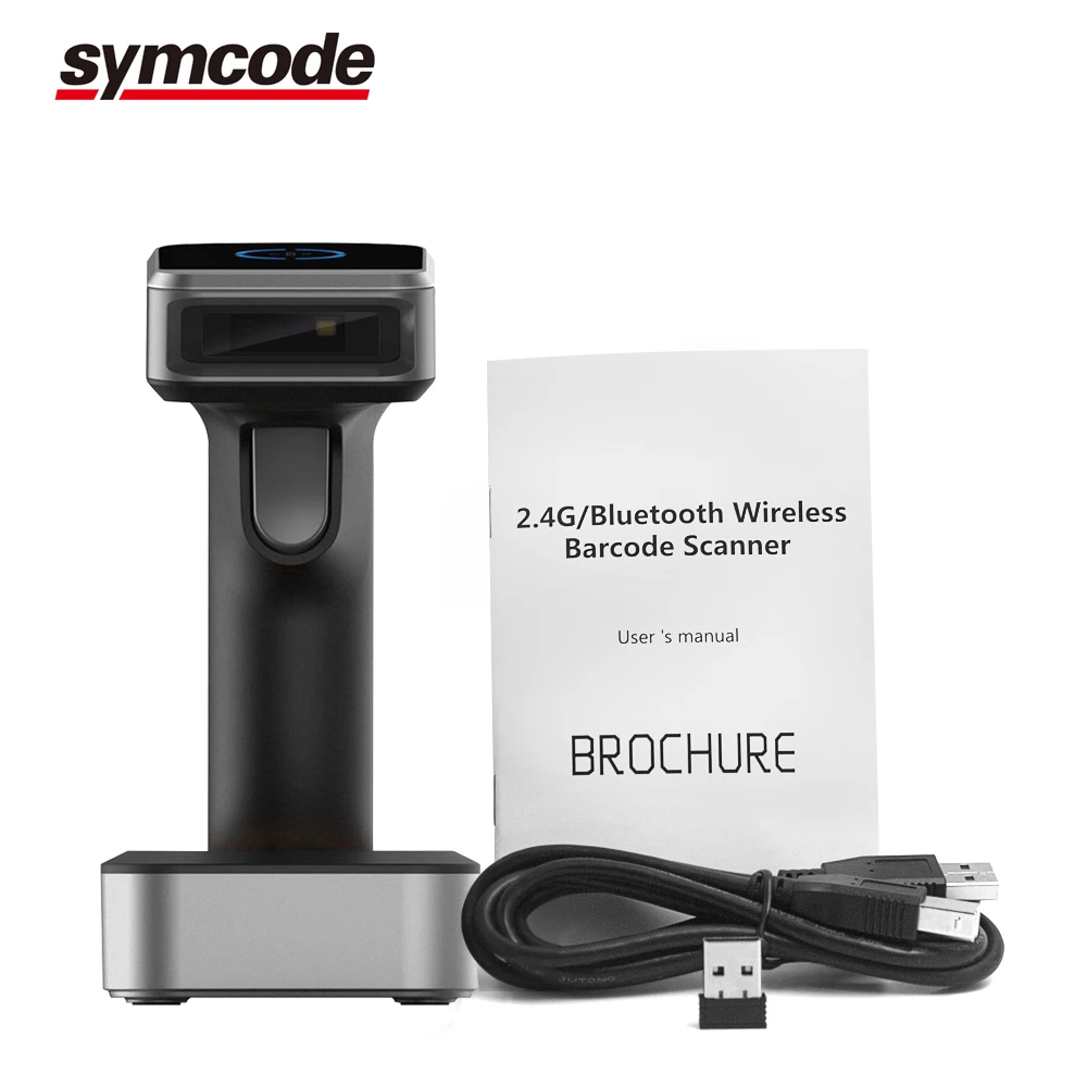 Сканер штрих кодов Symcode 1D 2D Bluetooth беспроводной PDF 417 матрица данных считыватель QR