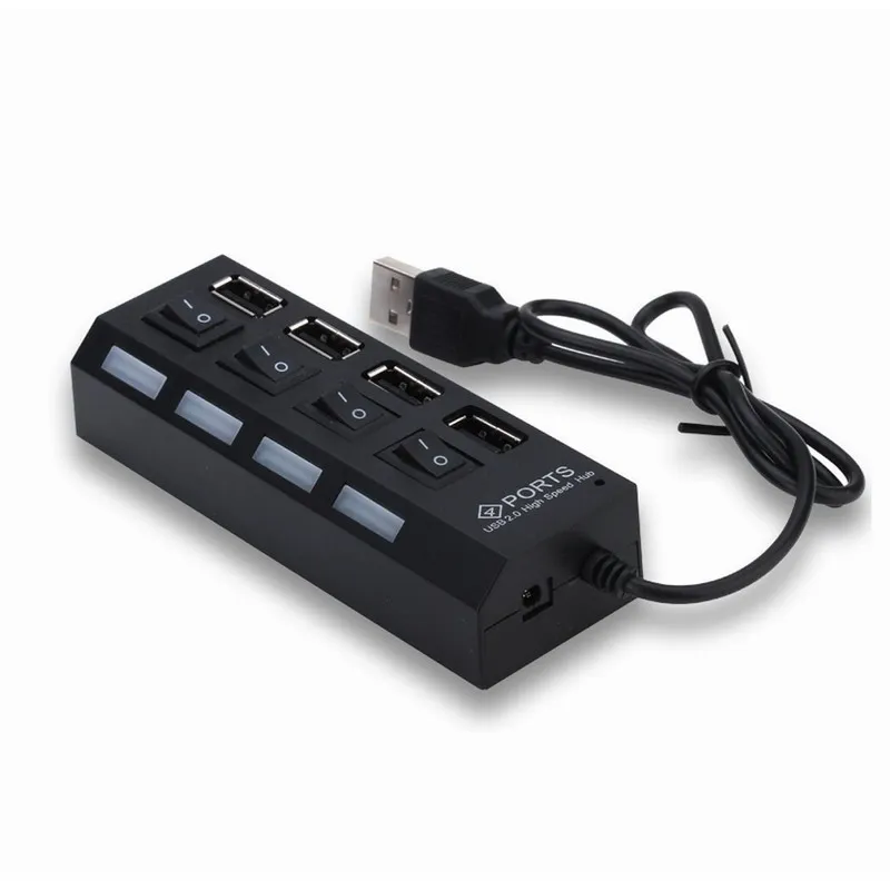 Colohas новый 4 портовый концентратор USB 2 0 с индивидуальными переключателями