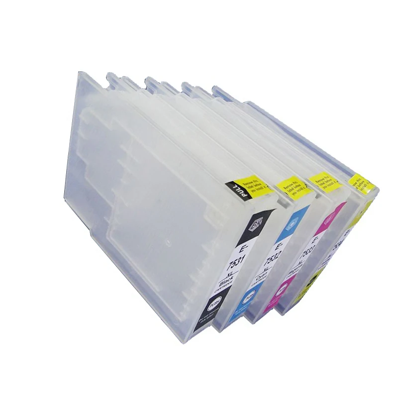 

Einkshop T7551 T7552 T7553 T7554 Empty Refillable Ink Cartridge For Epson Workforce WF 8010 DW 8090 DW 8510 DW 8590 DW with chip