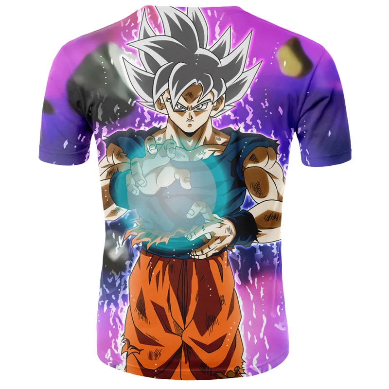 Футболка Dragon Ball Z мужская домашняя кофта с круглым горлом Super Saiyan Fight Goku Повседневная модная футболка Летняя футболка с 3D принтом Топ