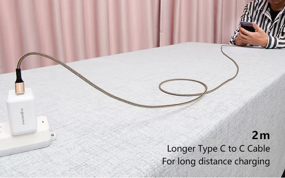 Power4 1 м 2 м USB C кабель для Macbook pro Плетеный 3A PD Быстрая зарядка USB кабель type-C для huawei P20 30 samsung S8 S10