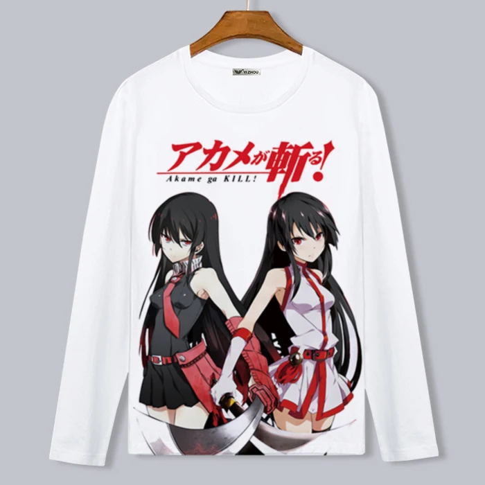 Аниме рубашка Akame ga футболки KILL мульти-стиль с длинным рукавом Ночной рейд Slashes