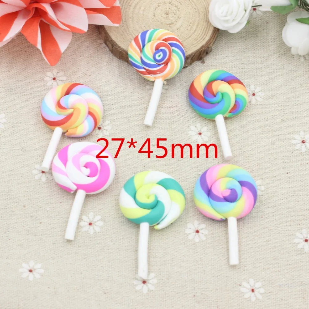 

15pcs/lot DIY ploymer clay kawaii lollipop mix colors