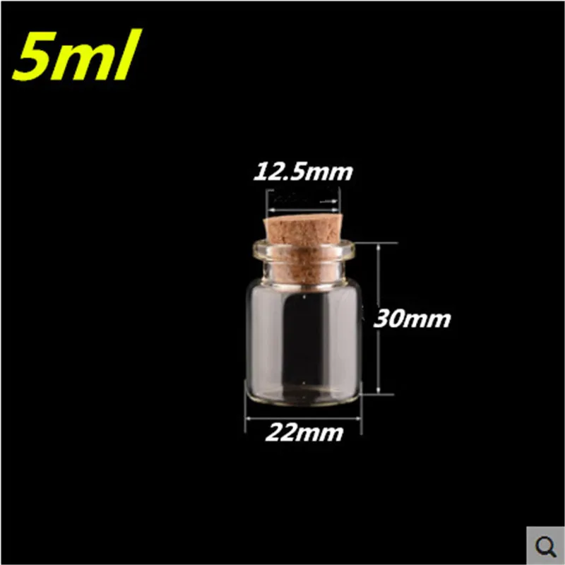 5ml Крошечные стеклянные бутылки с пробкой 4 мл 5 мл 6 мл 7 мл 8 мл 10 мл 12 мл 14 мл 15 мл 18 мл 20 мл бутылки ремесла банка флакон украшения Artware 100 шт - Цвет: 5ml