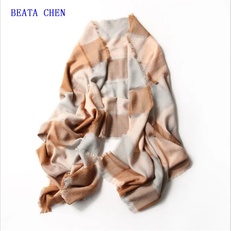 Beata Chen Роскошные Брендовые повседневные Универсальные однотонные теплые цветные