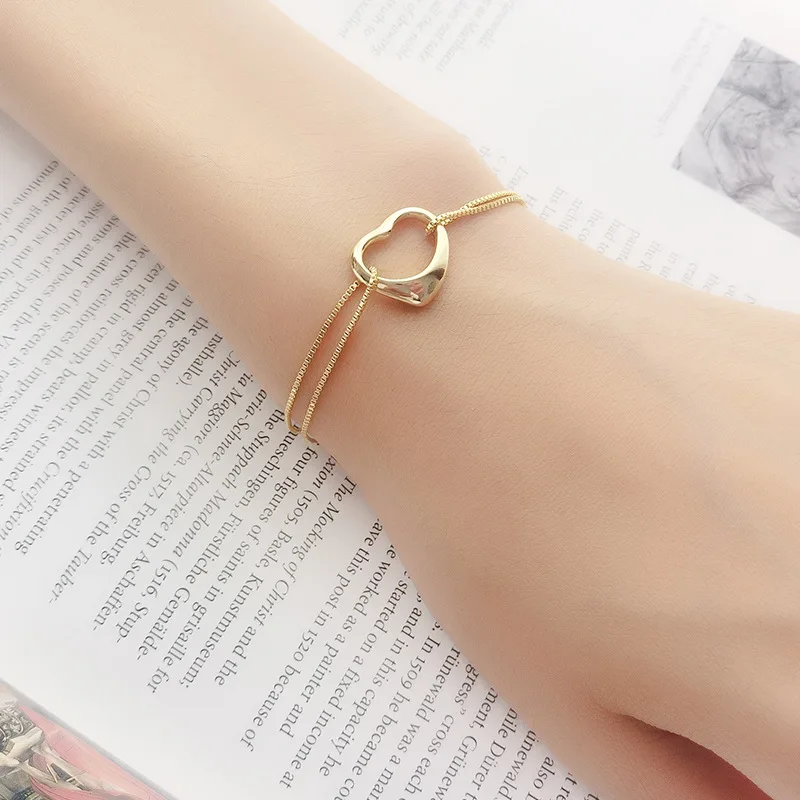 Flyleaf 18k золото в форме сердца двухслойные браслеты из настоящего серебра 925 пробы