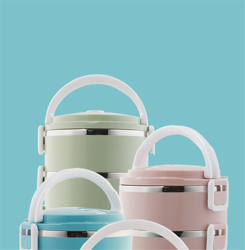 Большой Вместительный Ланч-бокс из нержавеющей стали для детей, Теплоизоляционный Бенто-бокс, кухонный пищевой контейнер, многослойный Штабелируемый Ланчбокс