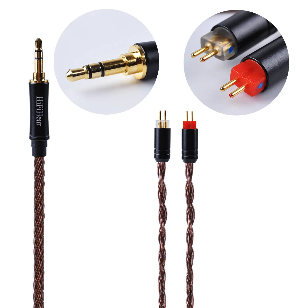 2PIN 3.5 HIFIHEAR 16 Core посеребренный кабель 2,5/3,5/4,4 мм сбалансированный кабель для обновления наушников с MMCX/2Pin для плотным верхним ворсом KZ ZST AS10 CCA HQ8 лампа указателя - Цвет: 2PIN 3.5