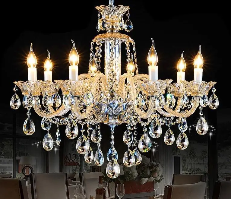 6/8/10/12/15/18 Arms Роскошные K9 хрустальные свечи люстры для гостиной cristal lustre E14 AC 110 V 240