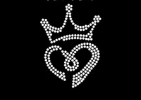 4pclot small crown and heart applique hot fix rhinestone transfer motifs iron on crystal transfers design shirt bag