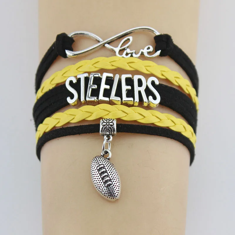 Браслеты Infinity Love Steelers футбольные спортивные браслеты ручной работы с веревкой