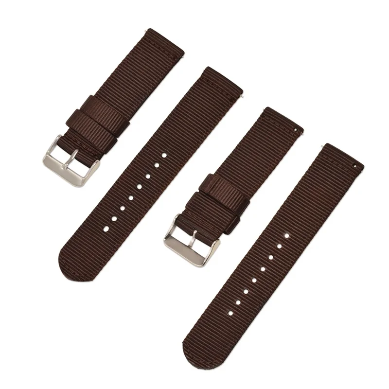 Brown 18 мм, 20 мм, 22 мм, 24 мм, нейлоновый ремешок для часов, спортивные часы, быстросъемный ремешок для браслета, аксессуары для gear S3 - Цвет ремешка: Brown