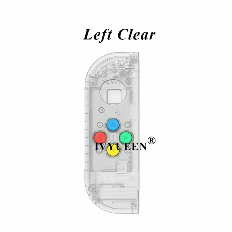 Left Clear IVYUEEN для Joy Con, сменный корпус, прозрачный чехол, чехол для переключения, консоль Joy-Con с кнопками ABXY - Цвет: Left Clear