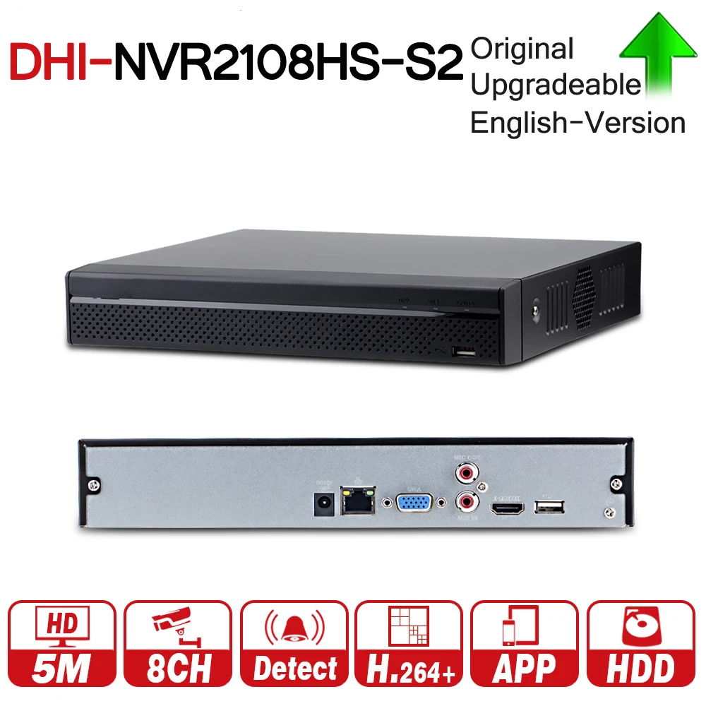 DH NVR2108HS-S2 8CH Compact 1U Lite H264+ Network Video Recorder Onvif SATA Interface Support For IP Camera CCTV kits with logo |