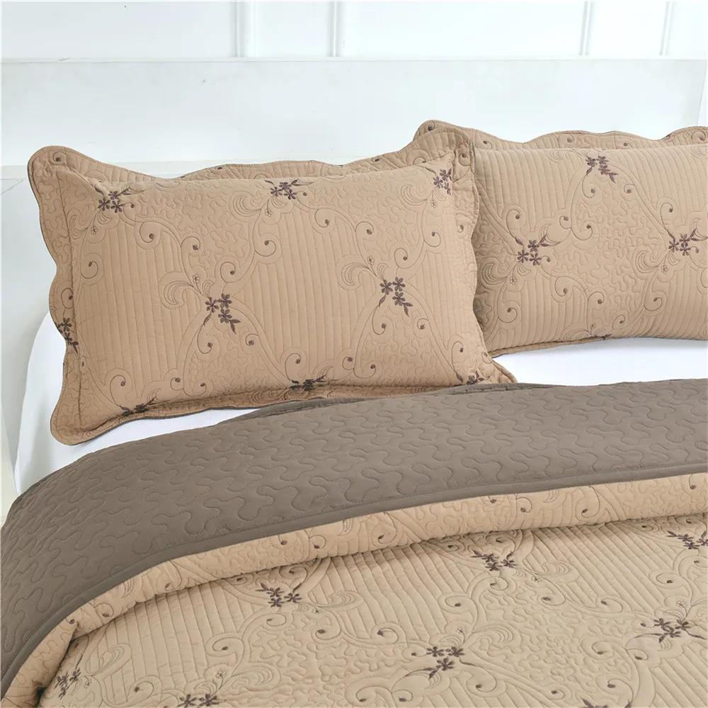 Коричневые Одеяла Летние легкие покрывала Королевский Цветочный вышитый