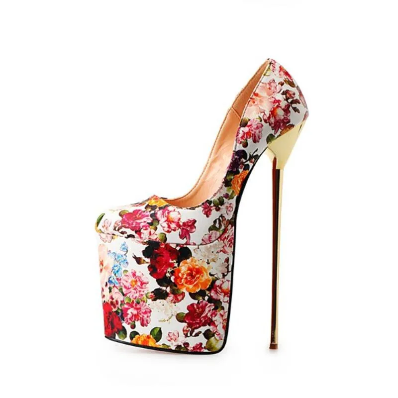 Туфли женские свадебные на платформе высокий металлический тонкий каблук 22 см