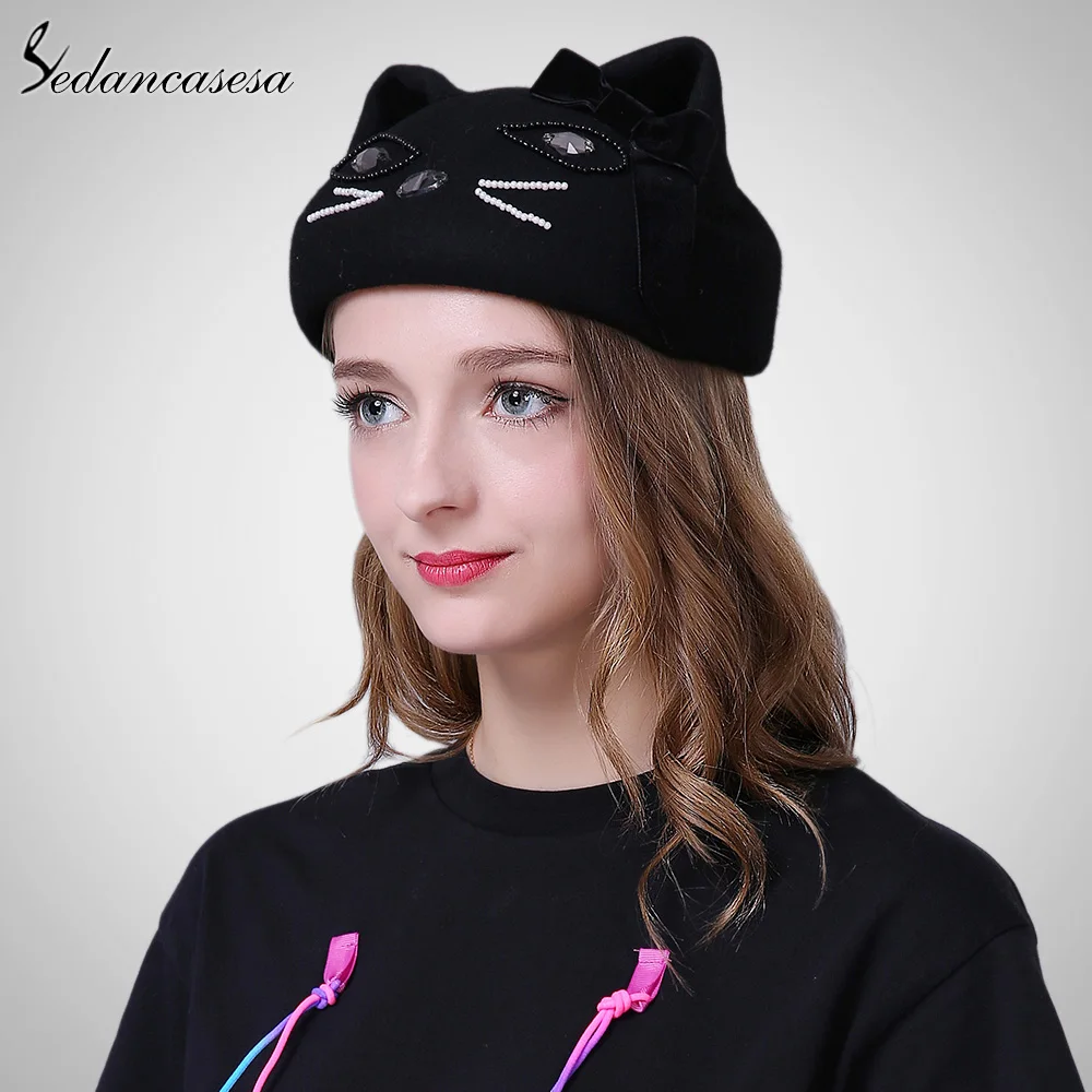 Sedancasesa Новая женская шапка осень зима корейский Рождественский берет шапки для