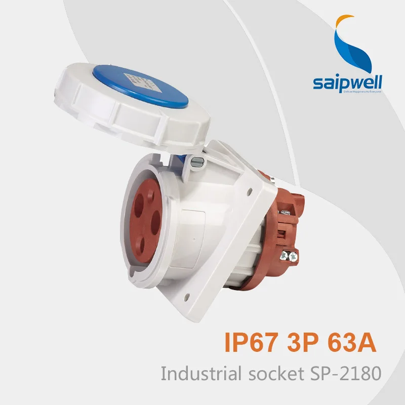 Saipwell cee ip67 63 amp Водонепроницаемая промышленная пробка & Розетка SP 2180 высокого